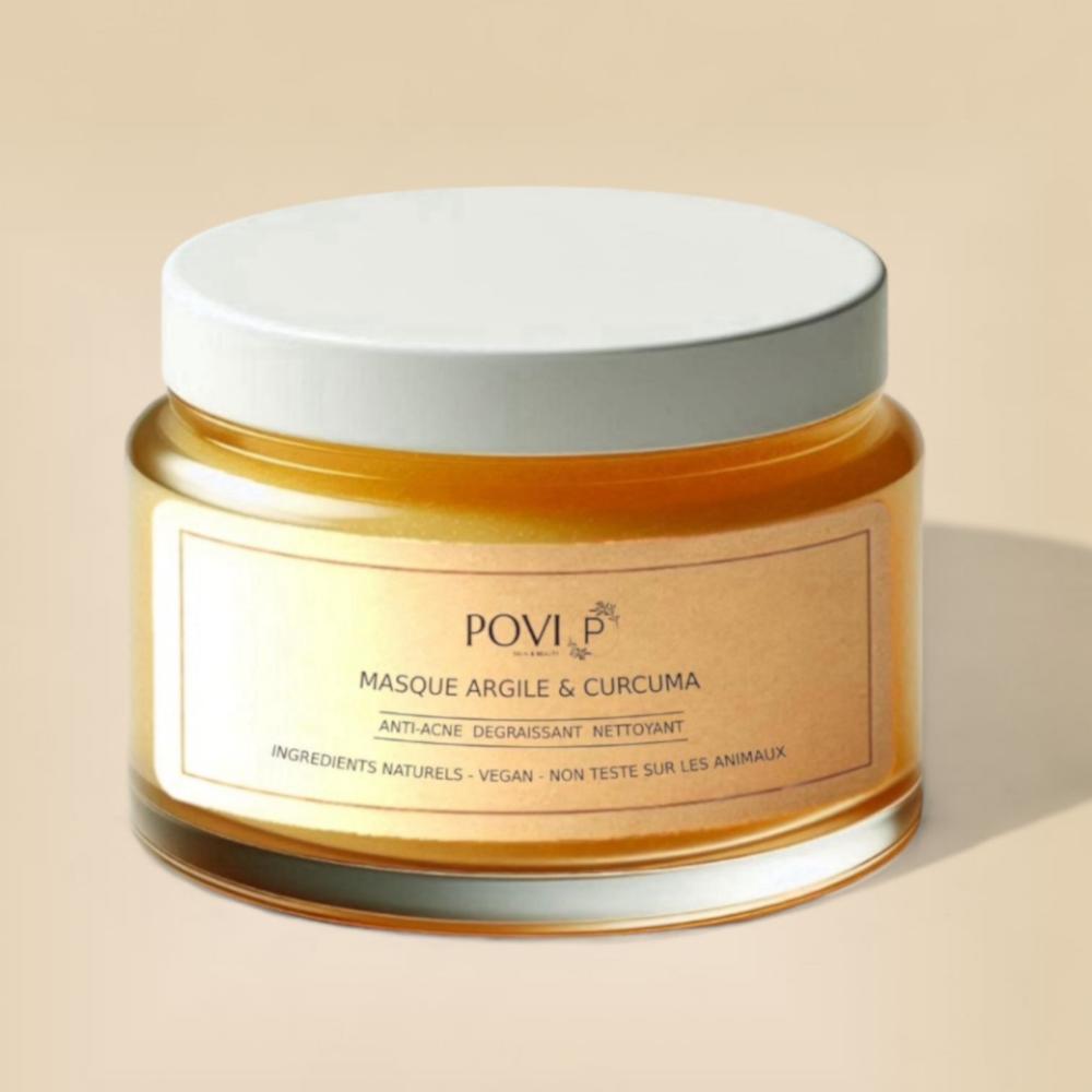 Masque à l'argile et au curcuma de povi skin & beauty